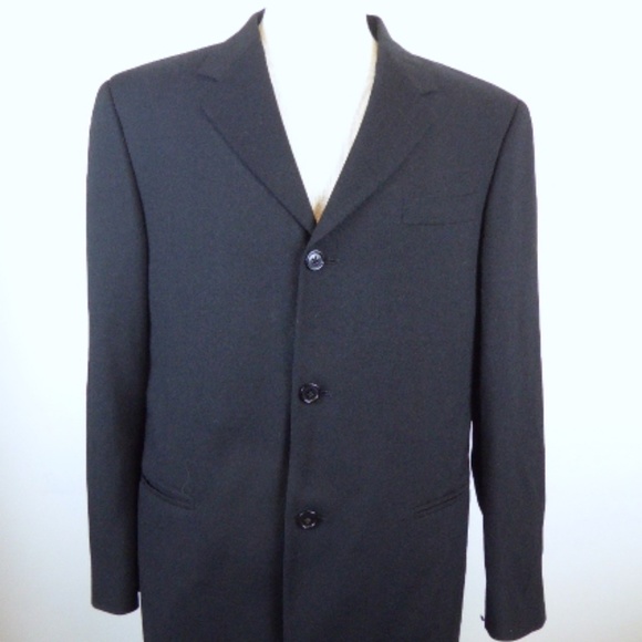 DONNA KARAN SIGNATURE ITALY Wool STRETCH blazer sport coat jacket 40 vintage